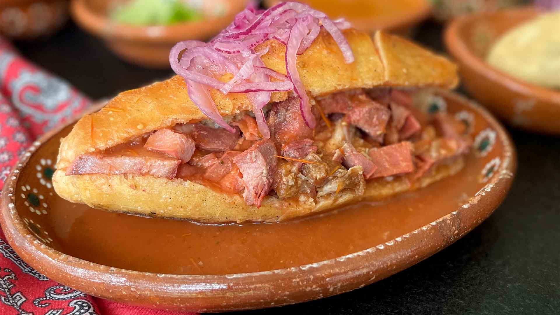 Zocalo signature dishes Torta AhogadaMahi Mahi TacosChicken Pozole